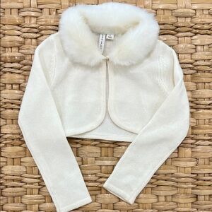 Janie and Jack Cream Girls Bolero Sweater